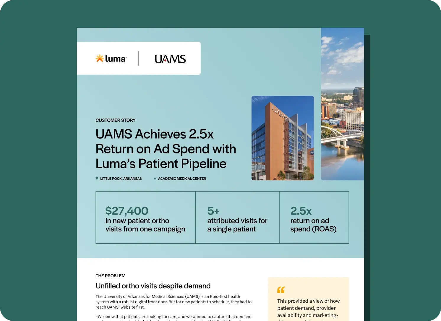 UAMS Achieves 2.5x Return on Ad Spend with Luma’s Patient Pipeline