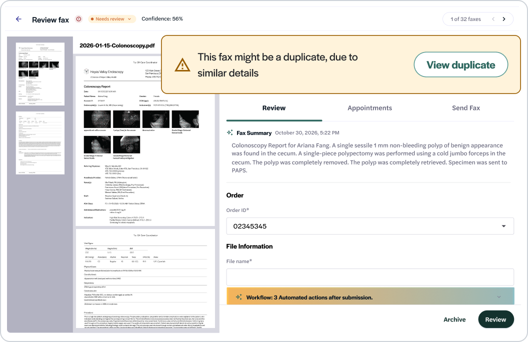 Luma’s AI reviews every fax to your organization’s exact specifications. 