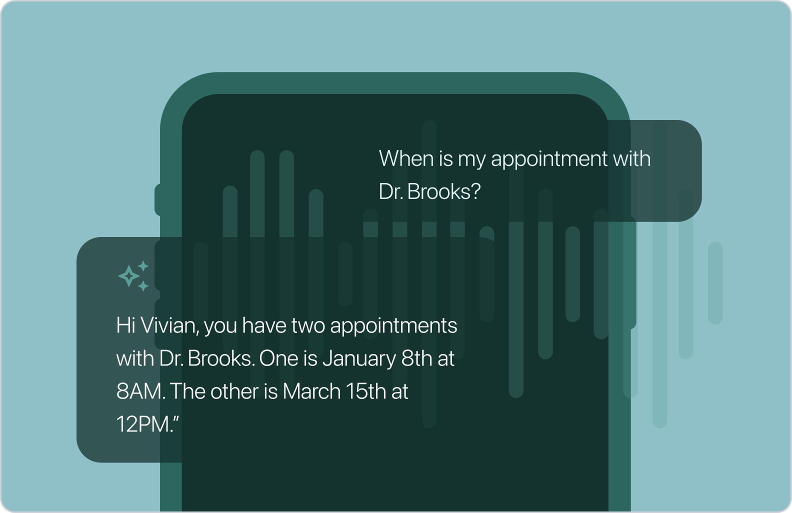 Luma's Navigator reads the patient's record before it talks, then writes back. 