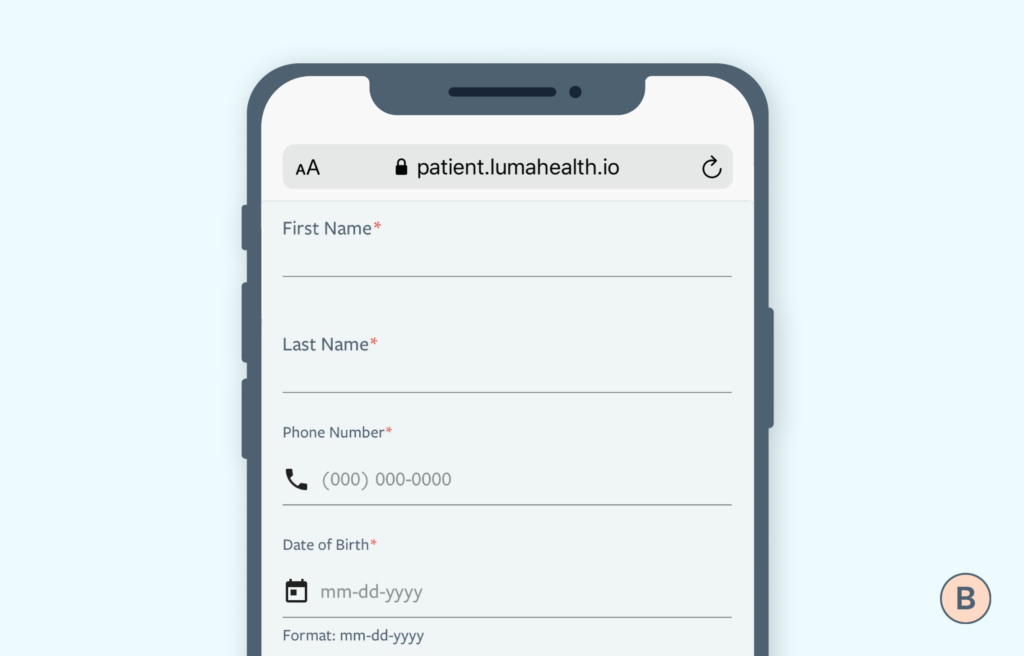 ryan healths vaccination website on mobile