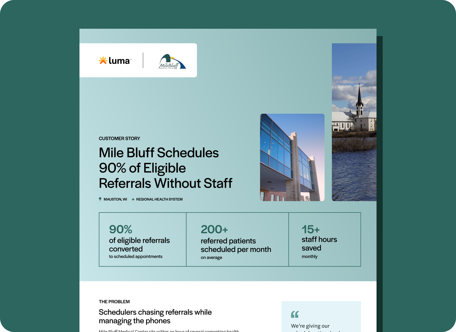 Mile Bluff Schedules 90% of Eligible Referrals Without Staff