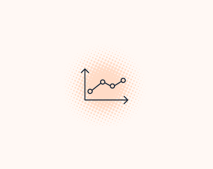 orange graph with trend line