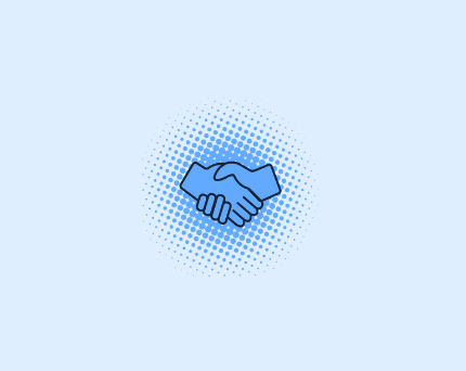 blue handshake